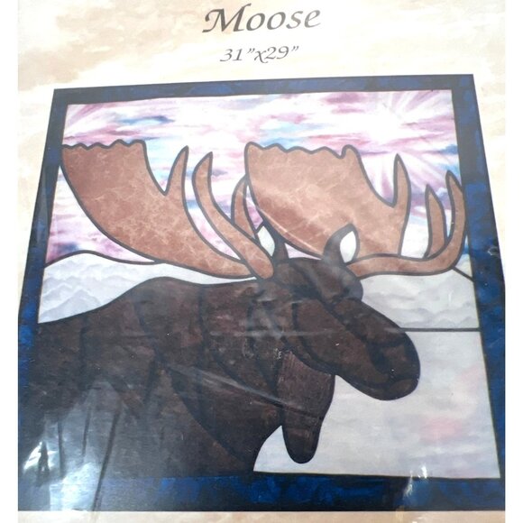 Stained Glass Moose Pattern 31"x29" By Designs By Edna - Picture 1 of 3